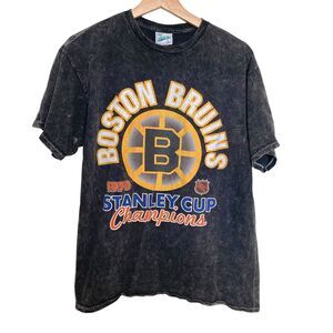 47 Vintage Tubular Boston Bruins NHL 1970 Stanley .Cup Champions Shirt L Black